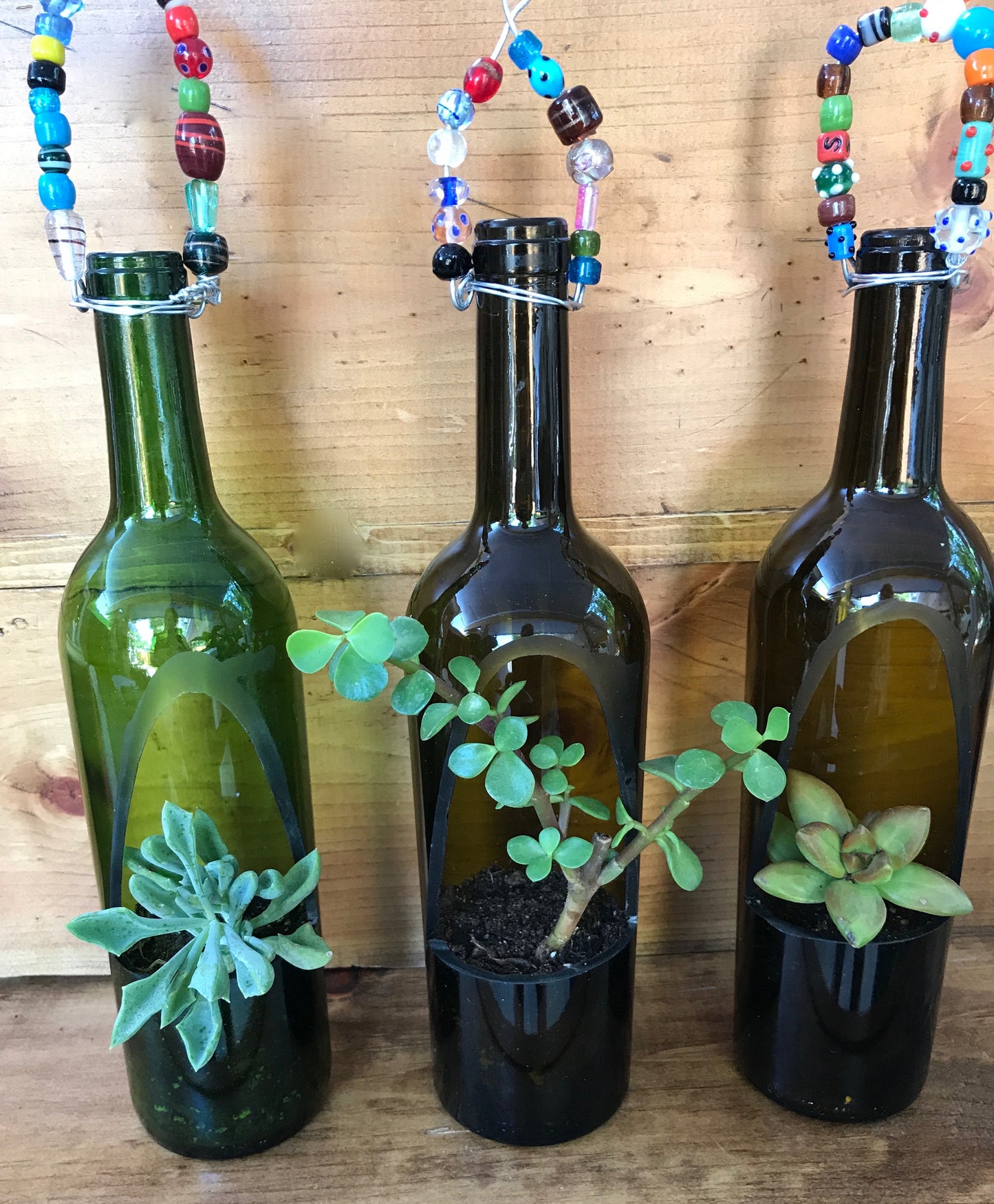 Upcycled Wine Bottle Birdfeeder